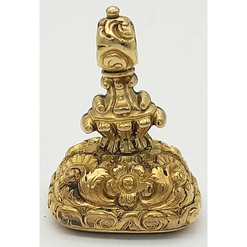 129 - A Victorian Pinchbeck Intaglio Fob Seal. 3.5c,