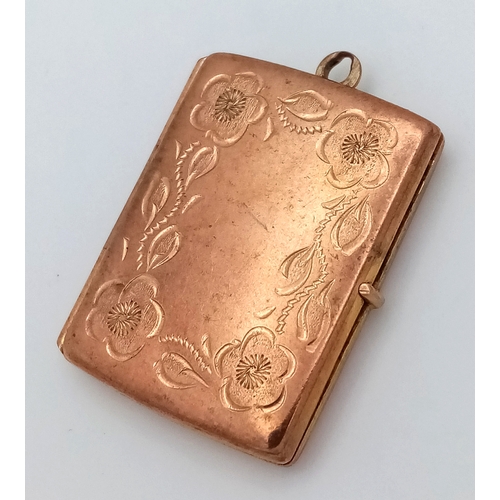 583 - A 9K Yellow Gold Locket in Book Form. 3cm. 4.7g