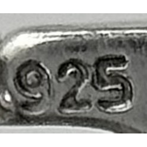 743 - A Ruby Gemstone Faceted Peardrop Cut Necklace with Blue Bead Accents. 925 Silver Clasp. 42cm. CD-194... 