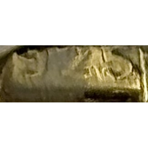 752 - A stunning gold plated silver full Garnet stone set click-on bangle (include safety chain). Total we... 