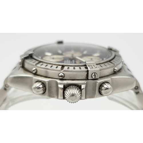 151 - A BREITLING 1884 CROSSWIND CHRONOMETRE AUTOMATIC GENTS WATCH. MODEL A13355. STAINLESS STEEL BRACELET... 