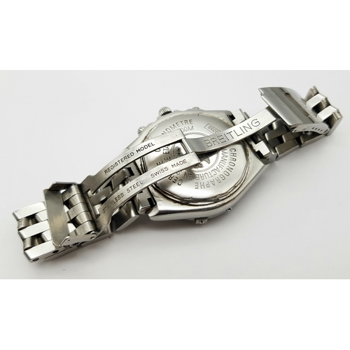 151 - A BREITLING 1884 CROSSWIND CHRONOMETRE AUTOMATIC GENTS WATCH. MODEL A13355. STAINLESS STEEL BRACELET... 