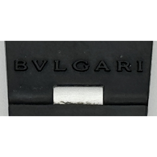 158 - WITHDRAWN- A BVLGARI 'LA MAMMA' SWISS AUTOMATIC ALUMINIUM AND RUBBER STRAP GENTS WATCH. MODEL AL38A.... 