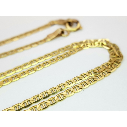 164 - An 18K Yellow Gold Necklace with Emerald Two Stone Pendant. 2ctw of pear cut emeralds. 3cm and 48cm.... 