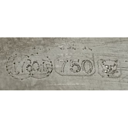 180 - AN 18K WHITE GOLD FIVE ROW DIAMOND CHEVRON SHAPED RING. 0.75CTW OF ROUND AND TAPERED BAGUETTE DIAMON... 