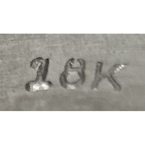 180 - AN 18K WHITE GOLD FIVE ROW DIAMOND CHEVRON SHAPED RING. 0.75CTW OF ROUND AND TAPERED BAGUETTE DIAMON... 