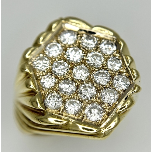 194 - A 14K YELLOW GOLD DIAMOND SET RING - 0.95CTW. 15.8G. SIZE Q. SPSA-1006.