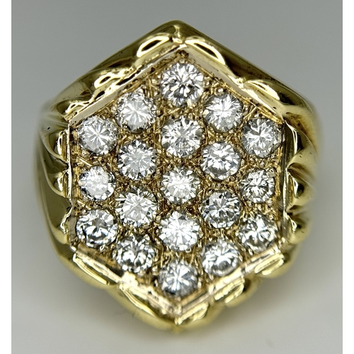 194 - A 14K YELLOW GOLD DIAMOND SET RING - 0.95CTW. 15.8G. SIZE Q. SPSA-1006.