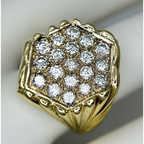 194 - A 14K YELLOW GOLD DIAMOND SET RING - 0.95CTW. 15.8G. SIZE Q. SPSA-1006.