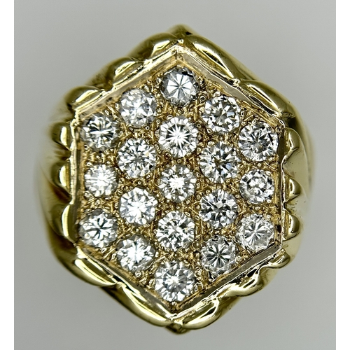 194 - A 14K YELLOW GOLD DIAMOND SET RING - 0.95CTW. 15.8G. SIZE Q. SPSA-1006.