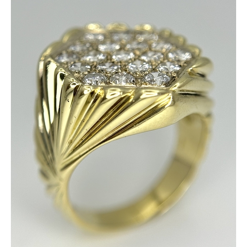 194 - A 14K YELLOW GOLD DIAMOND SET RING - 0.95CTW. 15.8G. SIZE Q. SPSA-1006.