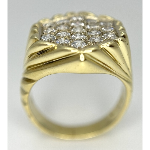 194 - A 14K YELLOW GOLD DIAMOND SET RING - 0.95CTW. 15.8G. SIZE Q. SPSA-1006.