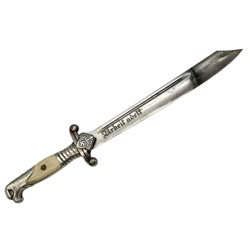 254 - Original Third Reich 1937 Model Arbeits Dienst Leader's Dagger. Maker Eickhorn. All 100% original ap... 