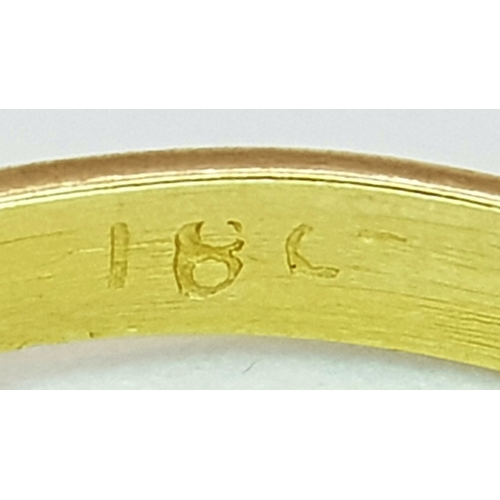 549 - An 18k yellow gold diamond and sapphire ring, 0.02ct diamond weight, 0.21ct sapphire weight, 2.1g to... 