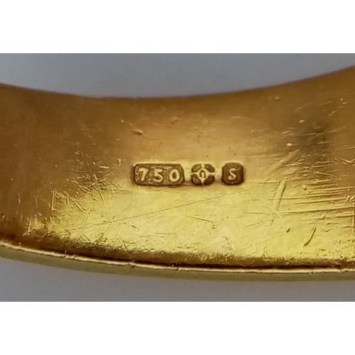 173 - AN 18K YELLOW GOLD DIAMOND SET RING. NINE ROUND BRILLIANT CUT DIAMONDS - 0.40CTW. 9G. SIZE T. SPSA-1... 