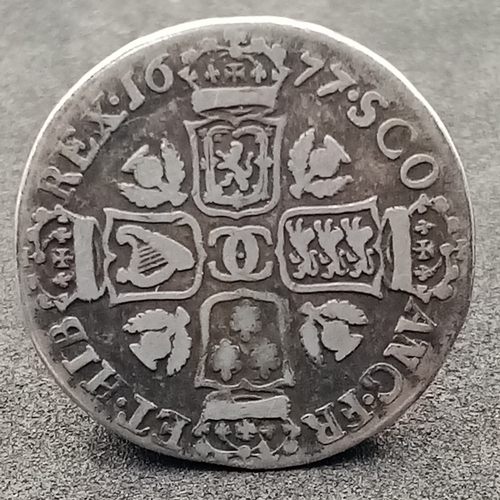 122 - A Scottish Charles II, 1677 4d Silver Coin. 2nd coinage. Scarce.
