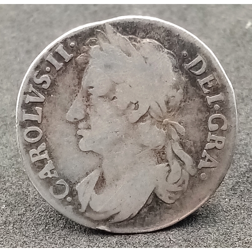 122 - A Scottish Charles II, 1677 4d Silver Coin. 2nd coinage. Scarce.