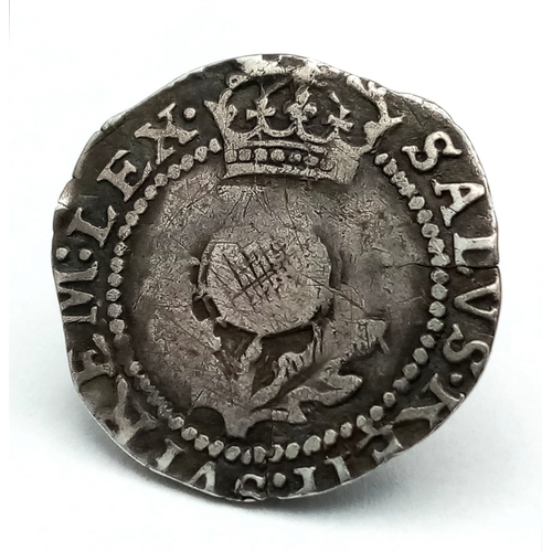 123 - A Rare Scottish Charles I, 40p Silver Coin. (1625-1649). 2nd Briot issue.