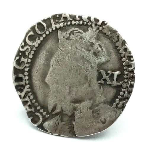 123 - A Rare Scottish Charles I, 40p Silver Coin. (1625-1649). 2nd Briot issue.