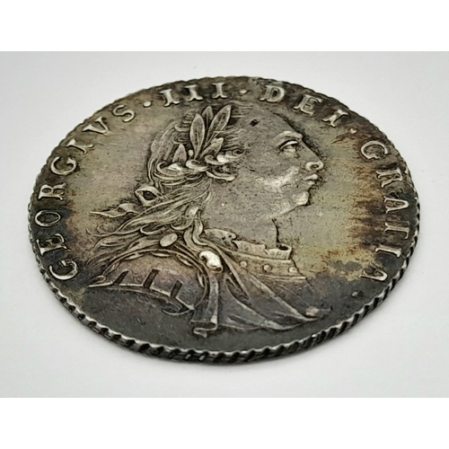 130 - A George III, 1787, 6d Silver Coin. No semme of hearts.