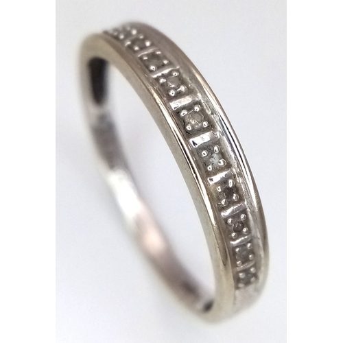 133 - Fully hallmarked 9 CARAT WHITE GOLD and DIAMOND RING . 1.47 grams. Size N - N 1/2. Please see pictur... 
