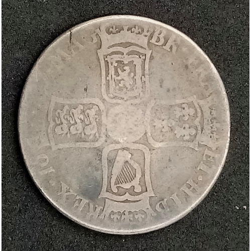 136 - A William III, 1697, NONO Edge Half Crown Silver Coin.