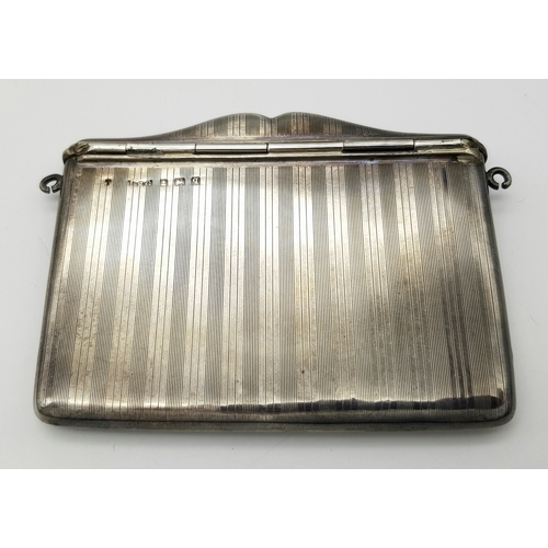 140 - Antique SILVER CARD CASE. Birmingham 1915. Taking the form of an Envelope with Attractive   Chased  ... 