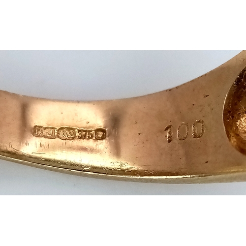 152 - A 9K YELLOW GOLD DIAMOND SET RING, APPROX 1CT DIAMOND WEIGHT. TOTAL WEIGHT 5.2G. SIZE R. SC 9079