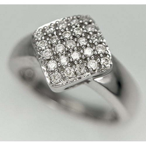 159 - A 14K WHITE GOLD DIAMOND RING. DIAMOND WEIGHT 0.25CT. TOTAL WEIGHT 4G. SIZE J. 8851