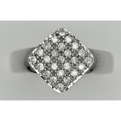 159 - A 14K WHITE GOLD DIAMOND RING. DIAMOND WEIGHT 0.25CT. TOTAL WEIGHT 4G. SIZE J. 8851