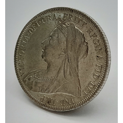 192 - A Queen Victoria, 1900 Silver Shilling Coin. B.UNC.