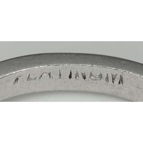 198 - A PLATINUM AND DIAMOND SOLITAIRE RING. 0.25CT. 6 CLAW SET. 3.4G. SIZE M. SPSA-3001.