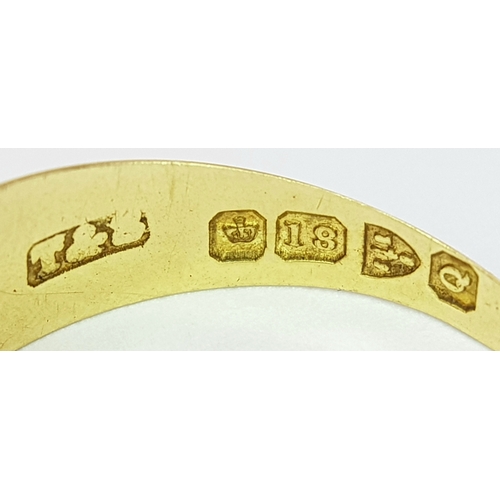 222 - AN ANTIQUE 18K YELLOW GOLD TURQUOISE AND RUBY SET RING. TOTAL WEIGHT 2.2G. SIZE M. FULL HALLMARKED C... 