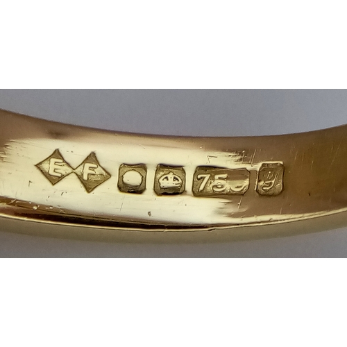 229 - AN 18K YELLOW GOLD DIAMOND SET HEART RING. TOTAL WEIGHT 3.1G, SIZE K. SC 9053