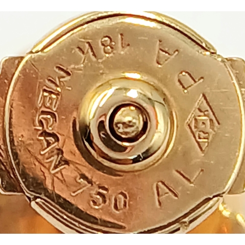 25 - A PAIR OF CARTIER PANTHER EARRINGS IN 18K GOLD WITH EMERALD EYES .    8.25gms