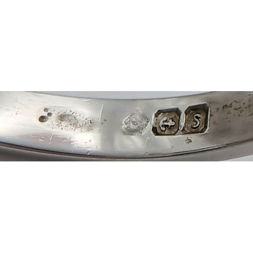 569 - A PLATINUM DIAMOND 3 STONE RING. 0.70CTW. 3.5G. SIZE L. A/S -1313.