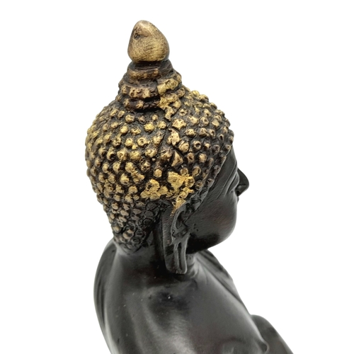 572 - An Impressive Vintage or Antique Heavy Cast Bronze Buddha Statue-27cm Height with Weighted Concrete ... 