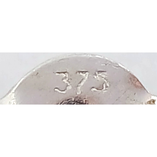 579 - A Stunning Pair of 9 Carat White Gold Opal and Blue Topaz Set Stud Earrings. 1.2cm Length. Gross Com... 