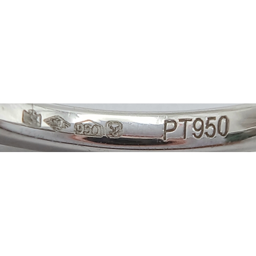 614 - A PLATINUM DIAMOND SET SHAPED BAND RING, 0.26CT DIAMOND WEIGHT. TOTAL WEIGHT 2.8G. SIZE H. 8252