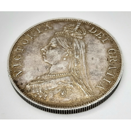 639 - A Queen Victoria 1887 Silver Double Florin Coin.