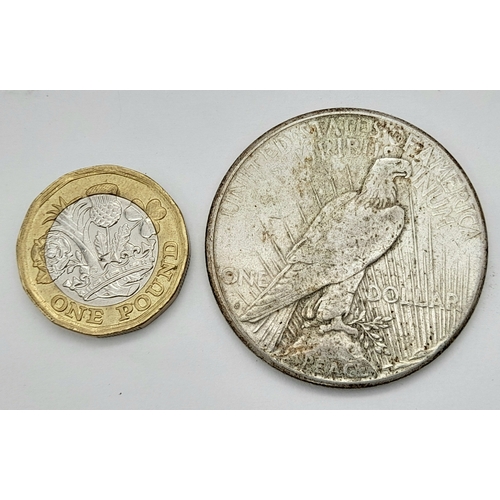 645 - A USA Silver Peace Dollar 1923 coin