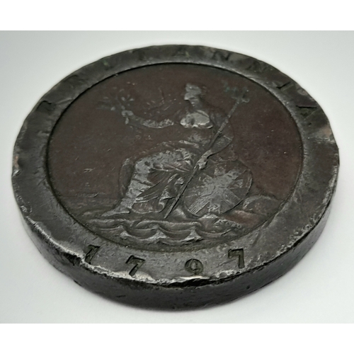 646 - A 1797 George III 2d Cartwheel Coin.