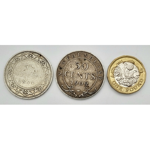 659 - A Newfoundland 1874-1909 Silver 50 cents Coin.