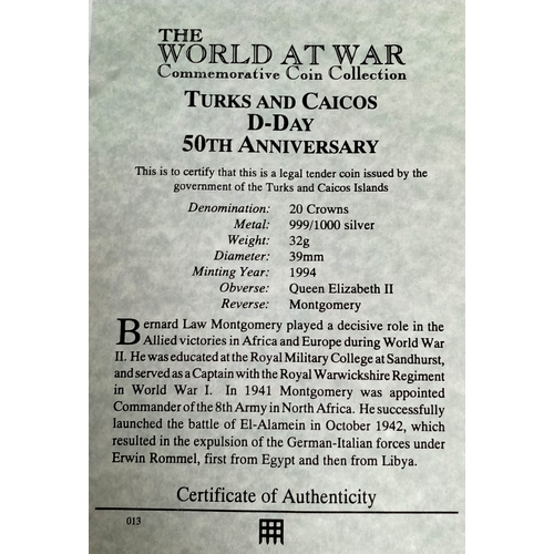 753 - A Mint Uncirculated Condition, Very Collectible, Fine Silver 32 Gram 1994 Turks and Caicos Commemora... 