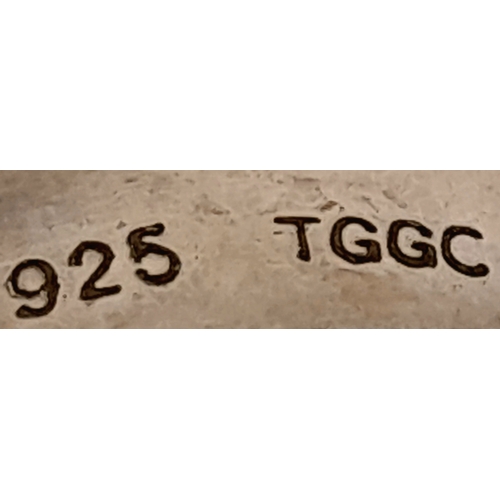 760 - An Early 21 st Century Sterling Silver and Seraphinite Cabochon Ring, Size N. Seraphinite is reputed... 