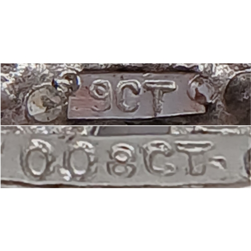 782 - A 9K WHITE GOLD DIAMOND SET HEART PENDANT / CHARM. TOTAL WEIGHT 1.4G. 333I