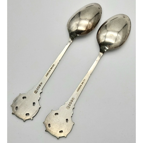 791 - 2 x EPNS Teaspoons of the Society of Miniature Rifle Clubs.