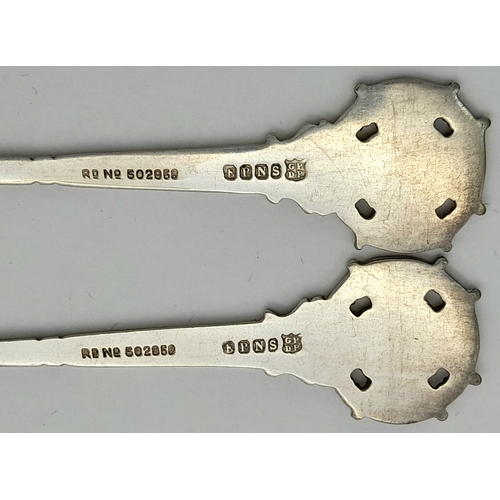 791 - 2 x EPNS Teaspoons of the Society of Miniature Rifle Clubs.