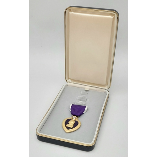 794 - Vietnam War Era Purple Heart in original case. The ribbon bar is missing as it would have been on th... 