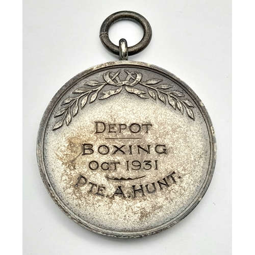 795 - 1931 Dated East Yorkshire Regiment Boxing Medal in Original Case.